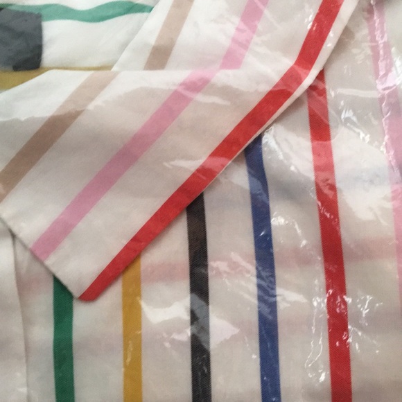 J Crew Rainbow striped tie in front shirt size small - Picture 8 of 8
